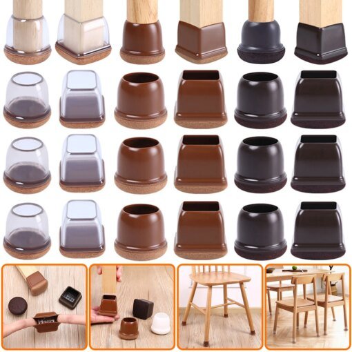 Buy 8Pcs Table Chair Leg Protector Covers with Felt Non-Slip Furniture Leg Feet Caps Round Square Foot Pads for Floor Protectors online shopping cheap