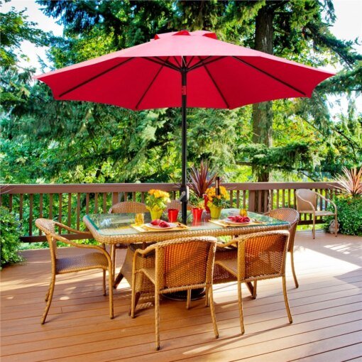 Buy 9-Foot Patio Umbrella with Crank and Button Tilt