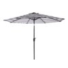 9ft Striped Patio Umbrella with Push Button Tilt, Blue and White