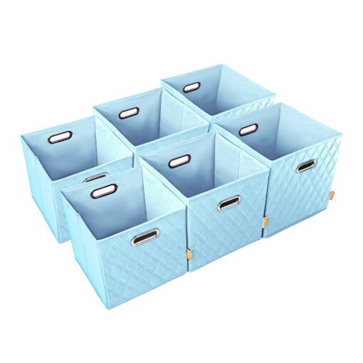 Buy AFJE1001BLUE-3SZ Jiaessentials Blue Closet Organizers Cube Bins 3 Size 6pcs. online shopping cheap