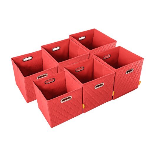 Buy AFJE1001RED-3SZ Jiaessentials Red Closet Organizers Cube Bins 3 Size 6pcs w. Air Freshener online shopping cheap