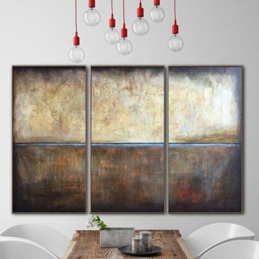 Buy Abstract Acrylic Brown and Beige Painting Contemporary Art | OVERWHELMING SUNSET online shopping cheap