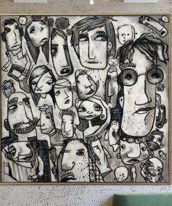 Abstract Acrylic Painting On Canvas Extra Large Figurative Art Abstract Wall Artwork Painting | CLOSE PEOPLE