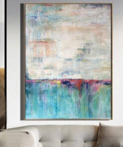 Abstract  Acrylic Painting On Canvas Large Turquoise Painting Beige Painting Texture Art | TURQUOISE LAKE