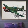 Abstract Airplane Paintings On Canvas Nursery Room Decor Impasto Oil Aviation Painting for Kids Room Curtiss P-40 Warhawk Wall Art | CARTOON PLANE Abstract Airplane Paintings On Canvas Nursery Room Decor Impasto Oil Aviation Painting for Kids Room Curtiss P-40 Warhawk Wall Art | CARTOON PLANE