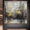 Buy Abstract Art Black And White Painting Original Painting Gold Leaf Paintings | SHADOWS OF THE PAST online shopping cheap