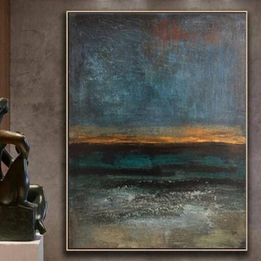 Buy Abstract Art Original Painting Sunset Horizon | STORMY OCEAN online shopping cheap