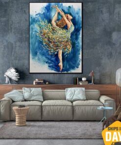 Abstract Ballerina Painting On Canvas Colorful Dance Artwork Original Impasto Wall Art Decor for Room | BALLERINA ABIGAIL 40"x30"