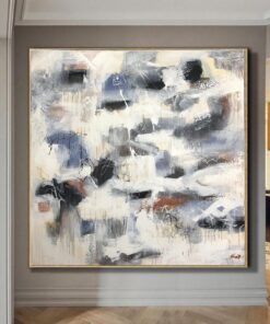 Abstract Beige Paintings On Canvas Colorful Wall Art Modern Texture Art Wall Decor | MORNING IN NORWAY