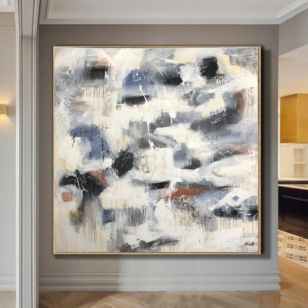 Buy Abstract Beige Paintings On Canvas Colorful Wall Art Modern Texture Art Wall Decor | MORNING IN NORWAY online shopping cheap