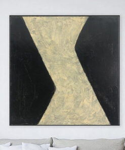 Abstract Black And White Painting Canvas Beige Artwork Heavy Textured Wall Art Modern Oil Hand Painted Art for Living Room Decor | RIVERSIDE