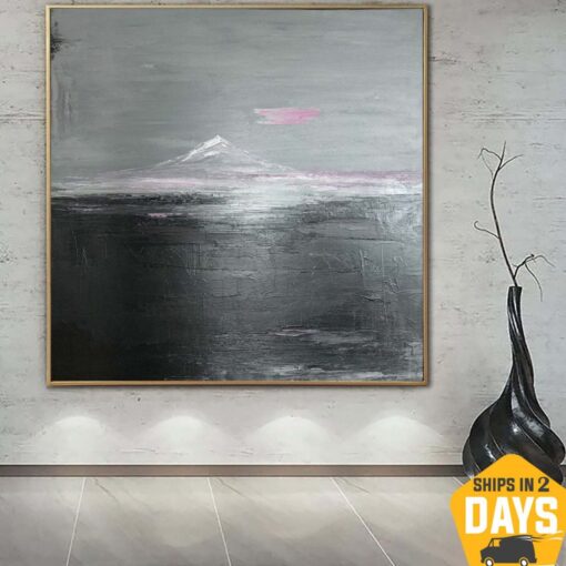 Buy Abstract Black And White Paintings On Canvas Neutral Minimalist Art Modern Art House Decor Original Oil Painting | ISLAND 27.55"x27.55" online shopping cheap