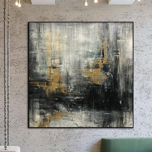 Buy Abstract Black Art Expressionist Paintings On Canvas Oil Painting Modern Wall Art Gold Leaf Fine Art Hand Painted Art | SCOTOPIC VISION online shopping cheap