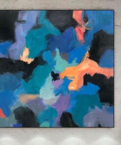 Abstract Blue Painting Canvas Original Oil Painting Modern Acrylic Canvas Wall Art Textured Abstract Art Colorful Painting for Home Decor | BLUE JAZZ