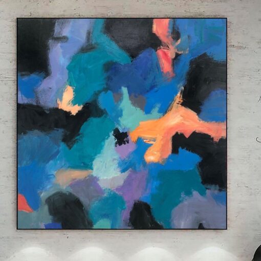 Buy Abstract Blue Painting Canvas Original Oil Painting Modern Acrylic Canvas Wall Art Textured Abstract Art Colorful Painting for Home Decor | BLUE JAZZ online shopping cheap
