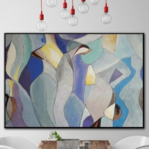 Buy Abstract Blue Painting Original Large Colorful Wall Painting Enamel Blue Painting Extremely Unique Hand Art | SOUL REFLECTION online shopping cheap