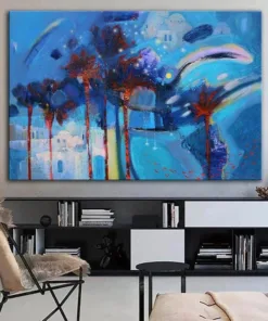 Abstract Blue Paintings On Canvas Original Textured Painting Support Ukraine Oil Handmade Painting | BLUE WAY