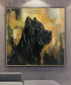 Abstract Cane Corso Paintings On Canvas Cane Corso Wall Art Dog Painting 50×50 Expressionist Art Pet Painting In Custom Size | DOCILE GUARD
