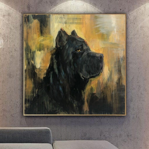Buy Abstract Cane Corso Paintings On Canvas Cane Corso Wall Art Dog Painting 50x50 Expressionist Art Pet Painting In Custom Size | DOCILE GUARD online shopping cheap