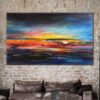 Buy Abstract  Canvas Painting Colorful Art Navy Blue Painting Orange Painting Sunset Painting | COLORFUL SUNSET online shopping cheap