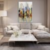Buy Abstract City Painting on Canvas Original Urban Light Modern Artwork Creative Wall Art for Room Decor | CITY LIGHT online shopping cheap