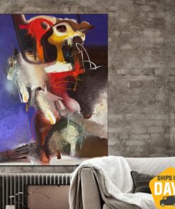 Abstract Colorful Acrylic Painting Minimalist Artwork Original Modern Wall Art for Bedroom Decor | UNDERCOVER 47.2"x35.4"