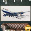 Abstract Colorful Airbus Paintings On Canvas Impasto Aviation Painting Modern British Aviation Company Art | AIRCRAFT 23"x46" Abstract Colorful Airbus Paintings On Canvas Impasto Aviation Painting Modern British Aviation Company Art | AIRCRAFT 23"x46"