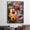Abstract Colorful Canvas Painting Original Textured Oil Artwork Modern Abstract Fine Art for Living Room As Wall Decorative Art | BURGUNDY ORCHIDS