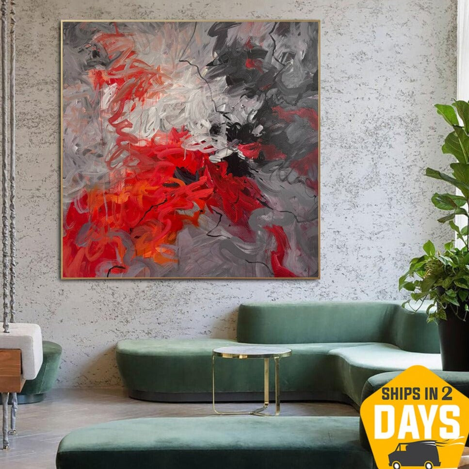 Buy Abstract Colorful Cocktail Modern Red Paintings On Canvas Watercolor Wall Art Texture Oil Painting Art for Living Room Decor | FRESH COCKTAIL 46"x46" online shopping cheap