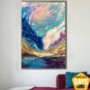 Buy Abstract Colorful Landscape Canvas Art Colorful Paintings On Canvas Expressionist Art Textured Fine Art | RAINBOW LANDSCAPE 54"x36" online shopping cheap