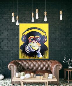 Abstract Colorful Monkey Paintings on Canvas Original Animal Art Textured Impasto Oil Painting Colorful Painting | YOUR VIBE