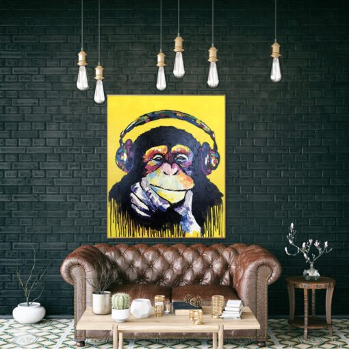 Buy Abstract Colorful Monkey Paintings on Canvas Original Animal Art Textured Impasto Oil Painting Colorful Painting | YOUR VIBE online shopping cheap
