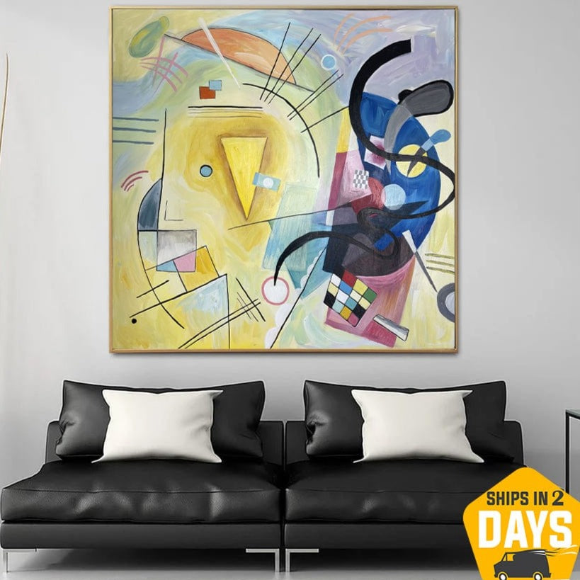 Buy Abstract Colorful Original Luxury Kandinsky Style Painting Art Figurative Paintings On Canvas Modern Hobby Painting Wall Decor | NEW HOBBY 40"x40" online shopping cheap