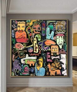 Abstract Colorful Painting Canvas Graffiti Art Contemporary Street Art Urban Painting Wall Hanging Decor Modern Fine Art | MODERN SOCIETY