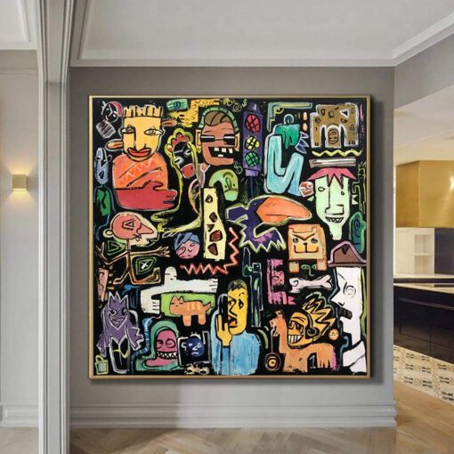 Buy Abstract Colorful Painting Canvas Graffiti Art Contemporary Street Art Urban Painting Wall Hanging Decor Modern Fine Art | MODERN SOCIETY online shopping cheap