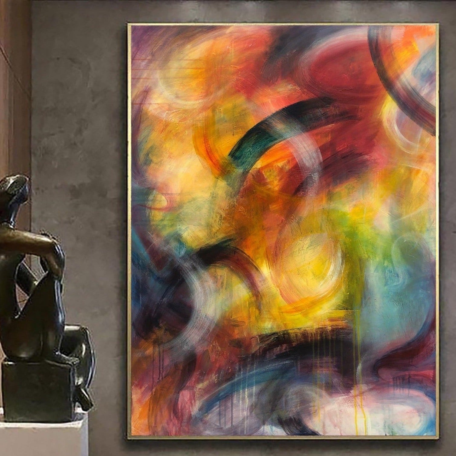 Buy Abstract Colorful Painting Modern Canvas Wall Art Colorful Artwork Acrylic Painting Abstract Oil Painting Modern Fine Art Wall Decor | AUTUMN WALTZ online shopping cheap