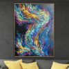 Buy Abstract Colorful Painting On Canvas Impasto Oil Painting Black Canvas Wall Art Cool Tones Fine Art Hand Painted Artwork | VIBES online shopping cheap