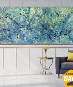 Abstract Colorful Painting On Canvas Spotted Style Modern Textured Decor for Living Room | COLOR MADNESS 35"x75"