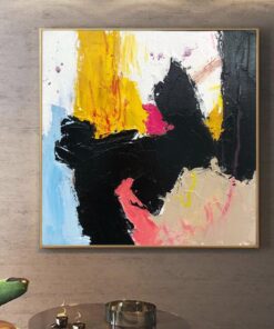 Abstract Colorful Painting on Canvas Black Wall Art Customized Painting 32×32 Art Vivid Artwork Creative Decoration Wall Art | BLACK WATER