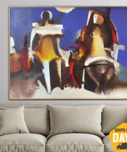 Abstract Colorful Paintings On Canvas Figurative Artwork Original Textured Painting Wall Decor | TU ANCEL 47.2"x59"