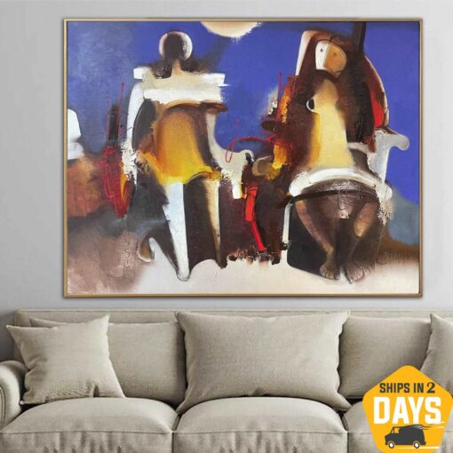 Buy Abstract Colorful Paintings On Canvas Figurative Artwork Original Textured Painting Wall Decor | TU ANCEL 47.2"x59" online shopping cheap