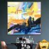 Buy Abstract Colorful Paintings On Canvas In Blue And Yellow Colors Original Textured Painting Handmade Wall Art | DEPTH OF NATURE 9 35.43"x35.43" online shopping cheap