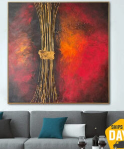Abstract Colorful Paintings On Canvas Original Energy Textured Artwork Creative Oil Painting Contemporary Wall Art for Living Room Decor | ENERGY BEAM 40"x40"
