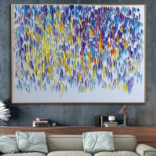 Buy Abstract Colorful Paintings On Canvas Original Oil Impasto Painting Modern Wall Art Thick Textured Painting | RAIN IN SPRING online shopping cheap