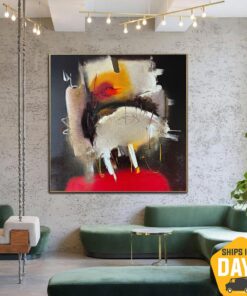 Abstract Colorful Paintings on Canvas Modern Minimalist Artwork Original Wall Art for Home Decor | CARRIAGE 47.2"x39.4"