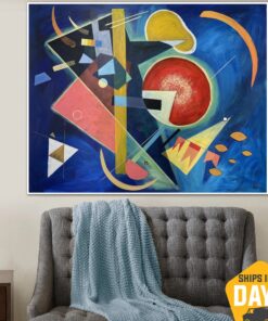 Abstract Colorful Shapes Expressionist Art Kandinsky Style Figurative Paintings On Canvas Geometric Figures Modern Wall Decor | FORM PLEASURE 48"x60"