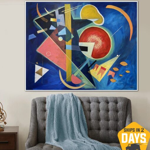 Buy Abstract Colorful Shapes Expressionist Art Kandinsky Style Figurative Paintings On Canvas Geometric Figures Modern Wall Decor | FORM PLEASURE 48"x60" online shopping cheap