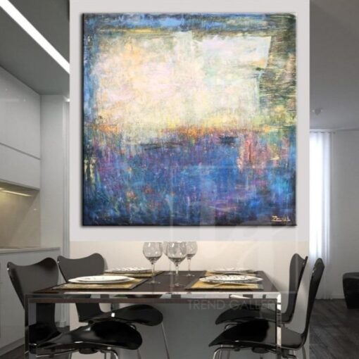 Buy Abstract Colorful Wall Art Yellow Painting Blue Canvas Art Oil Abstract Painting | INDIGO WAVE online shopping cheap