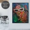 Abstract Custom Portrait Paintings From Photo Original Colorful Figurative Art Watercolor Painting Wall Decor | PAINTING FROM PHOTO #11