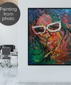 Abstract Custom Portrait Paintings From Photo Original Colorful Figurative Art Watercolor Painting Wall Decor | PAINTING FROM PHOTO #11